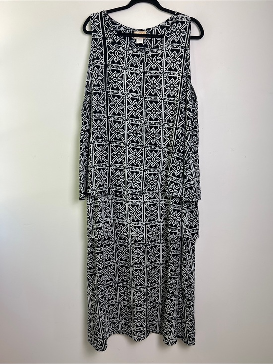 Noa Noa Dresses & Skirts - VTG NOA NOA Hawaii Medium Black White Batik Pattern Layered Handmade Maxi Dress